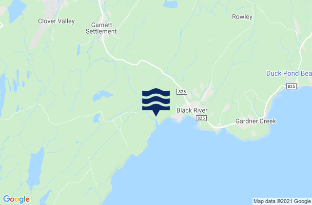 Mappa delle maree di Saint John County, Canada