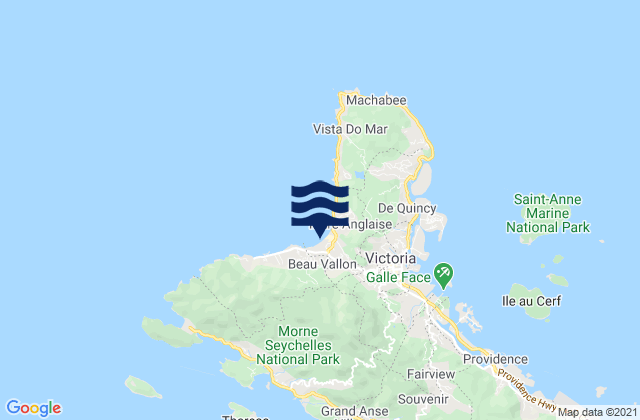 Mappa delle maree di Saint Louis, Seychelles