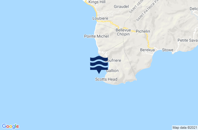 Mappa delle maree di Saint Mark, Dominica