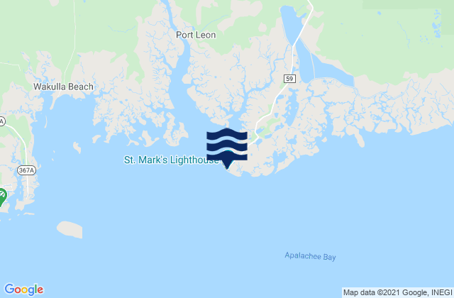 Mappa delle maree di Saint Marks lighthouse, Apalachee Bay, United States