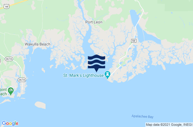 Mappa delle maree di Saint Marks, Saint Marks River, Apalachee Bay, United States
