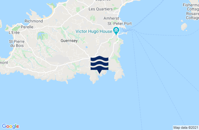 Mappa delle maree di Saint Martin, Guernsey