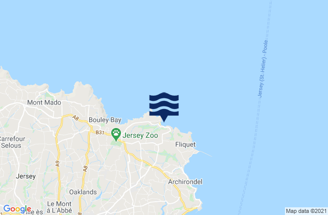 Mappa delle maree di Saint Martin, Jersey