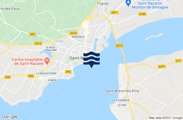 Mappa delle maree di Saint Nazaire, France