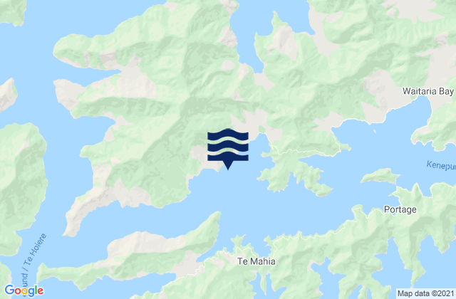 Mappa delle maree di Saint Omer Bay, New Zealand