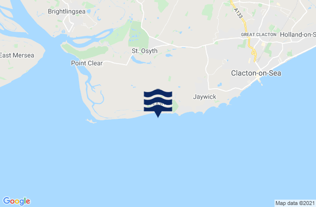 Mappa delle maree di Saint Osyth, United Kingdom
