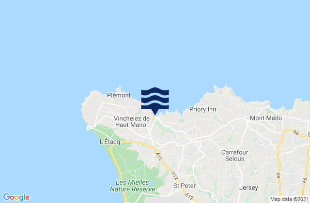 Mappa delle maree di Saint Ouen, Jersey