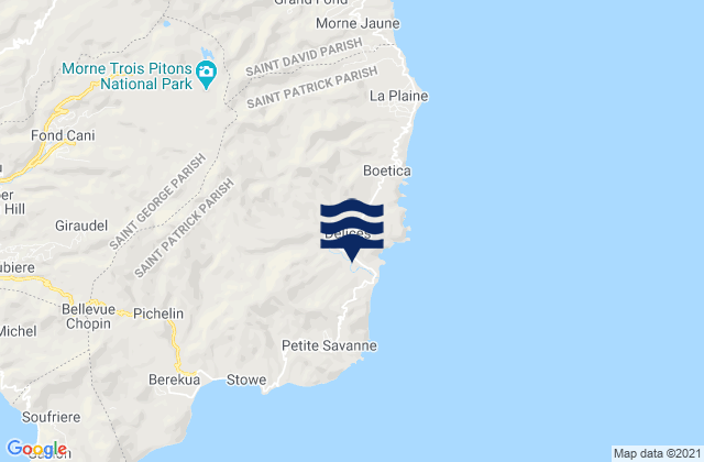 Mappa delle maree di Saint Patrick, Dominica