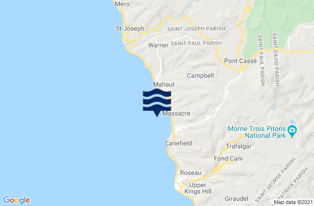 Mappa delle maree di Saint Paul, Dominica