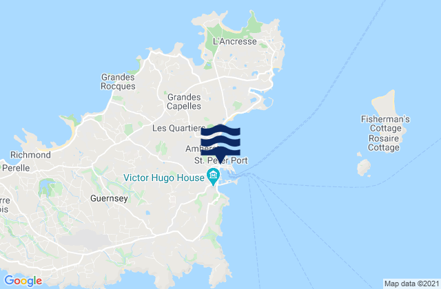 Mappa delle maree di Saint Peter Port, Guernsey