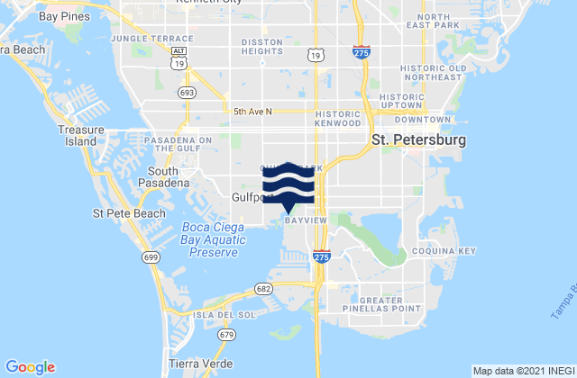 Mappa delle maree di Saint Petersburg, United States