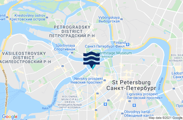 Mappa delle maree di Saint Petersburg, Russia