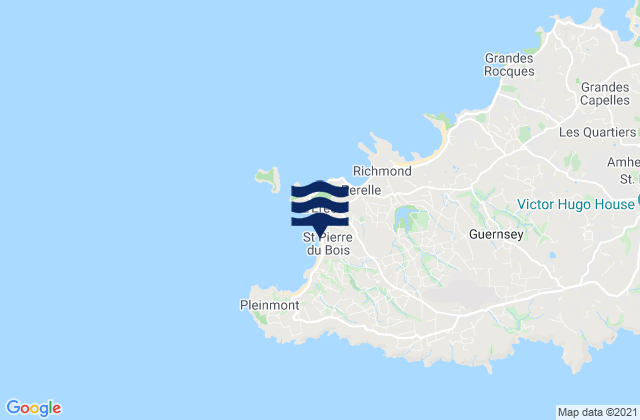 Mappa delle maree di Saint Pierre du Bois, Guernsey