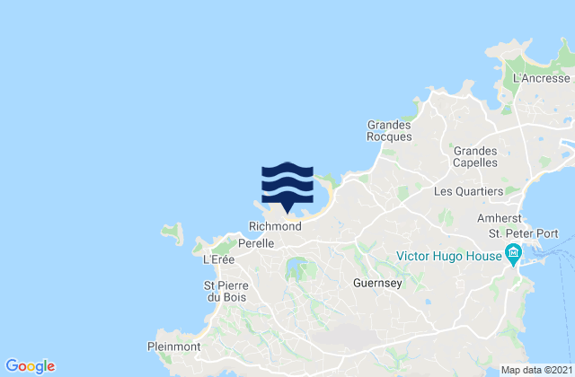 Mappa delle maree di Saint Saviour, Guernsey