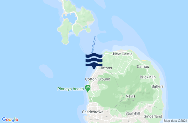 Mappa delle maree di Saint Thomas Lowland, Saint Kitts and Nevis