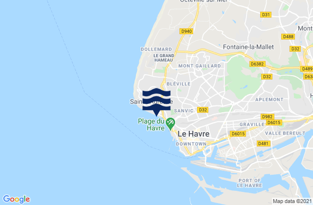 Mappa delle maree di Sainte-Adresse, France