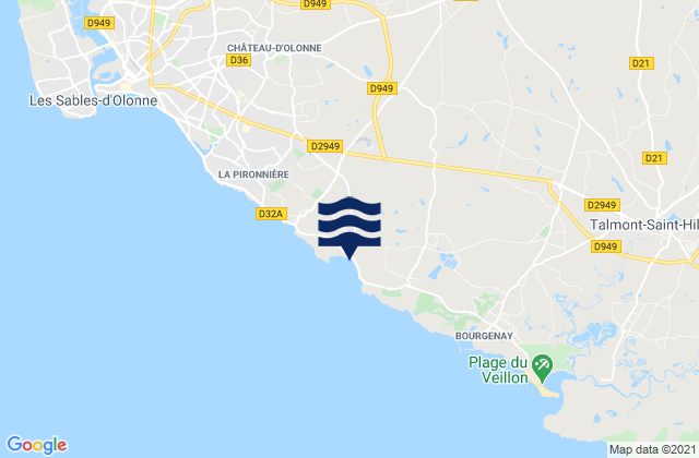Mappa delle maree di Sainte-Foy, France