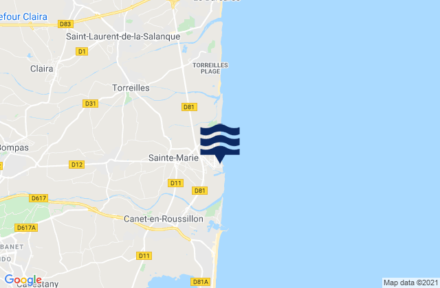 Mappa delle maree di Sainte-Marie-Plage, France