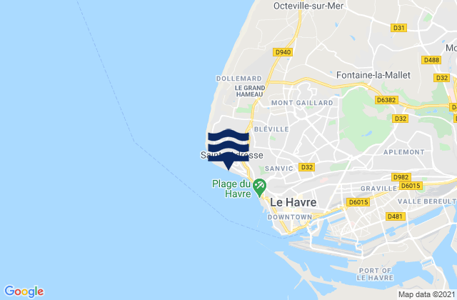 Mappa delle maree di Sainte Adresse, France
