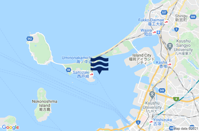 Mappa delle maree di Saito Saki, Japan