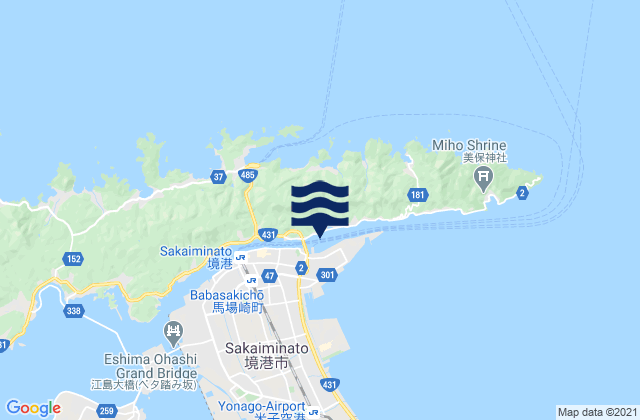 Mappa delle maree di Sakai (Tottori), Japan