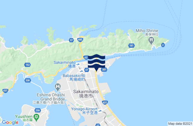Mappa delle maree di Sakaiminato, Japan
