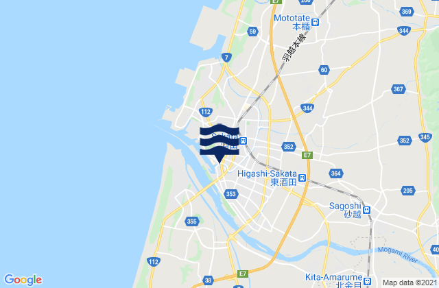 Mappa delle maree di Sakata, Japan