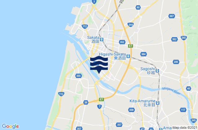 Mappa delle maree di Sakata Shi, Japan