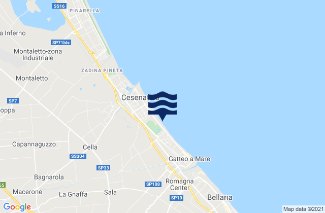Mappa delle maree di Sala, Italy