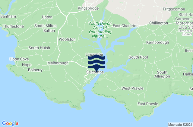Mappa delle maree di Salcombe, United Kingdom