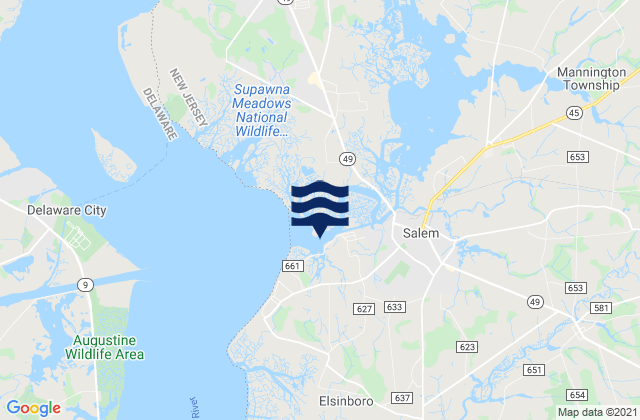 Mappa delle maree di Salem River entrance, United States