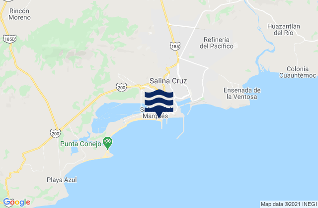 Mappa delle maree di Salina Cruz, Mexico