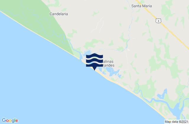 Mappa delle maree di Salinas Grandes, Nicaragua