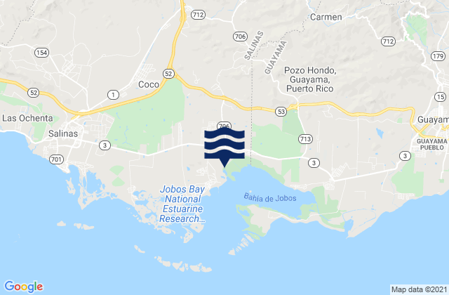 Mappa delle maree di Salinas Municipio, Puerto Rico