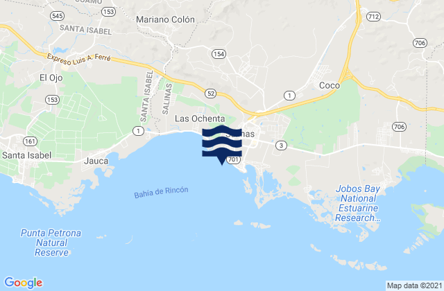 Mappa delle maree di Salinas, Puerto Rico