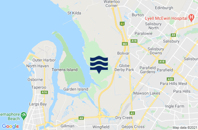Mappa delle maree di Salisbury, Australia