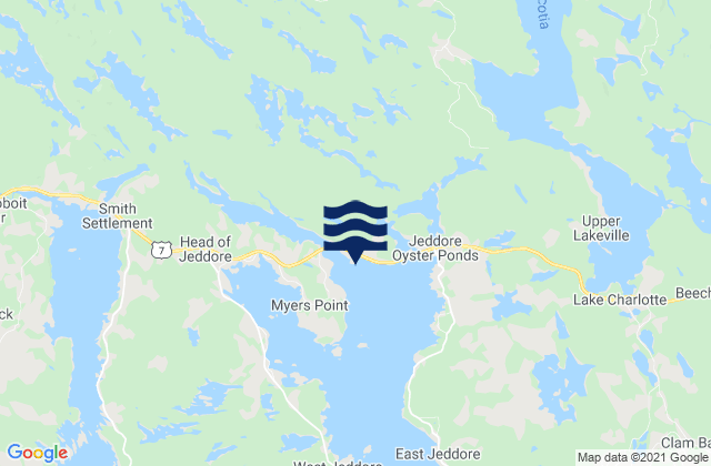 Mappa delle maree di Salmon River Bridge, Canada