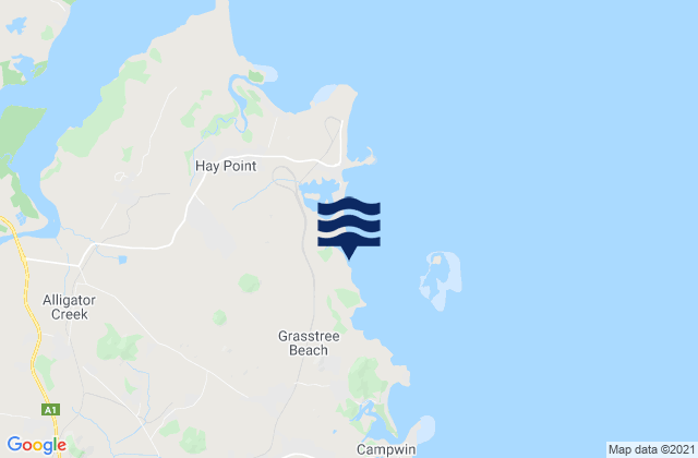 Mappa delle maree di Salonika Beach, Australia