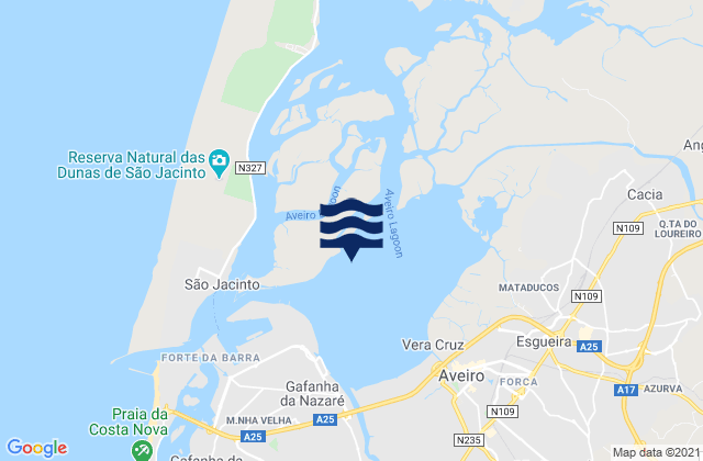Mappa delle maree di Salreu, Portugal