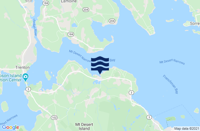 Mappa delle maree di Salsbury Cove, United States