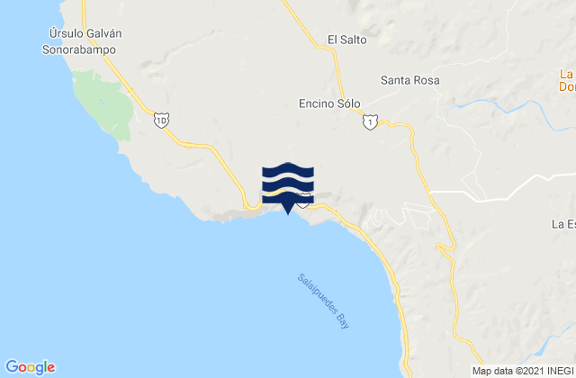 Mappa delle maree di Salsipuedes, Mexico