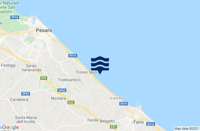 Mappa delle maree di Saltara, Italy