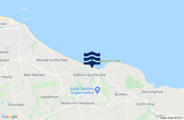 Mappa delle maree di Saltburn-by-the-Sea, United Kingdom