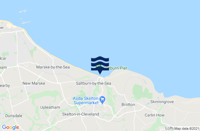 Mappa delle maree di Saltburn Beach, United Kingdom