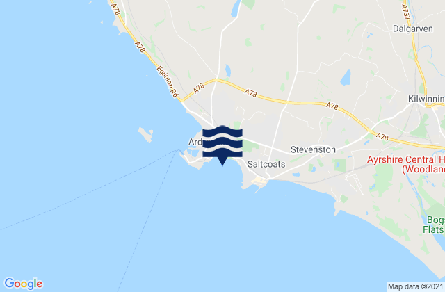 Mappa delle maree di Saltcoats Beach, United Kingdom