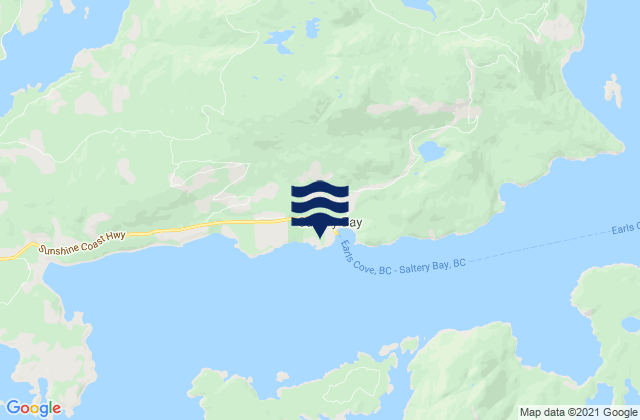 Mappa delle maree di Saltery Bay, Canada