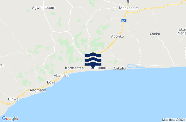 Mappa delle maree di Saltpond, Ghana
