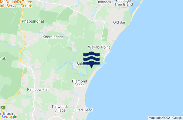 Mappa delle maree di Saltwater Beach, Australia