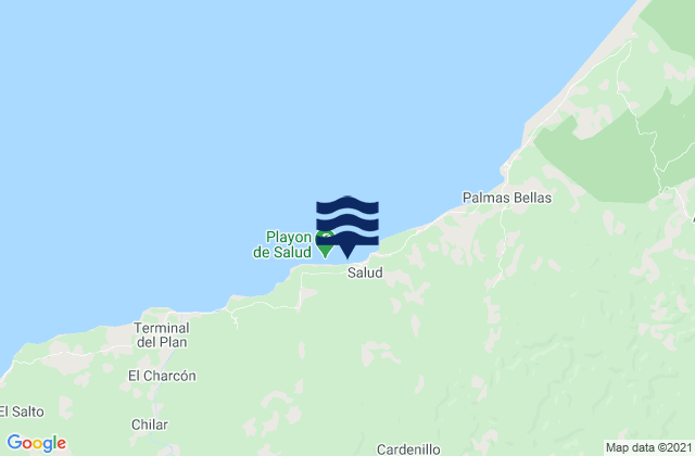 Mappa delle maree di Salud, Panama