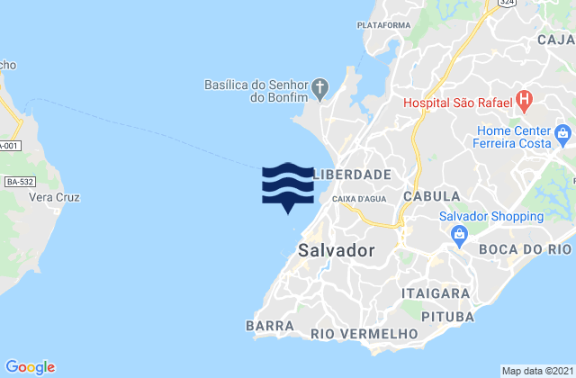 Mappa delle maree di Salvador, Brazil